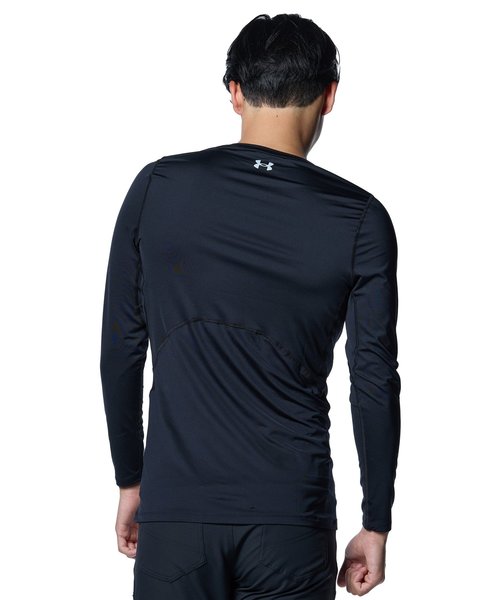 アンダーアーマー UAヒートギア フィッティド ロングスリーブ Vネック シャツ 1371673-001 Black/ModGray メンズ ゴルフ UNDER ARMOUR