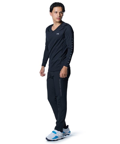 アンダーアーマー UAヒートギア フィッティド ロングスリーブ Vネック シャツ 1371673-001 Black/ModGray メンズ ゴルフ UNDER ARMOUR