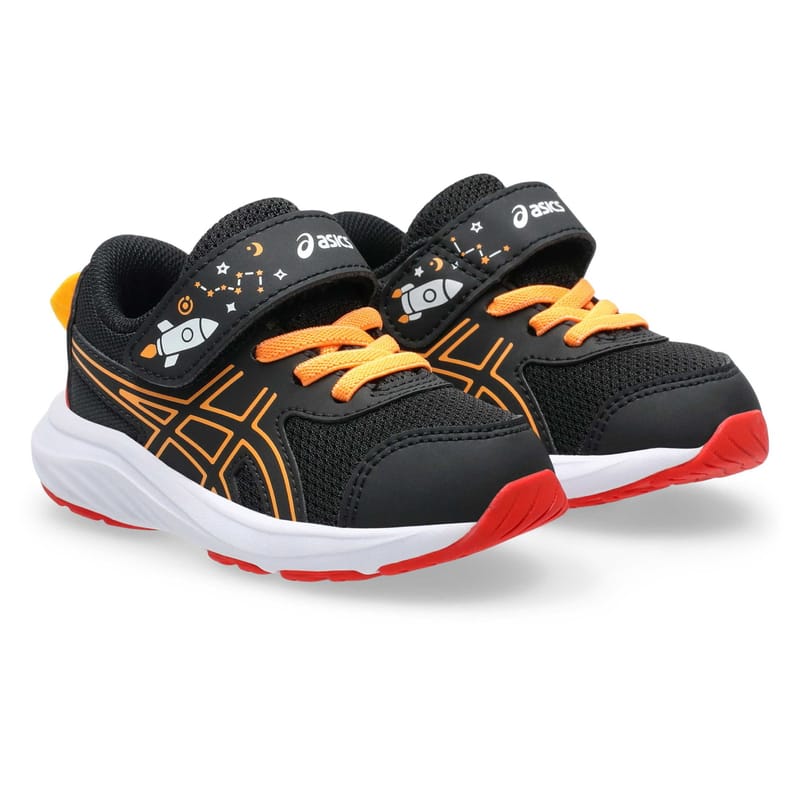 アシックス シューズ CONTEND 9 TS SCHOOL YARD BLACK/ORANGE POP 1014A365-001コンテンド スクール ランニング ジュニア キッズ ASICS