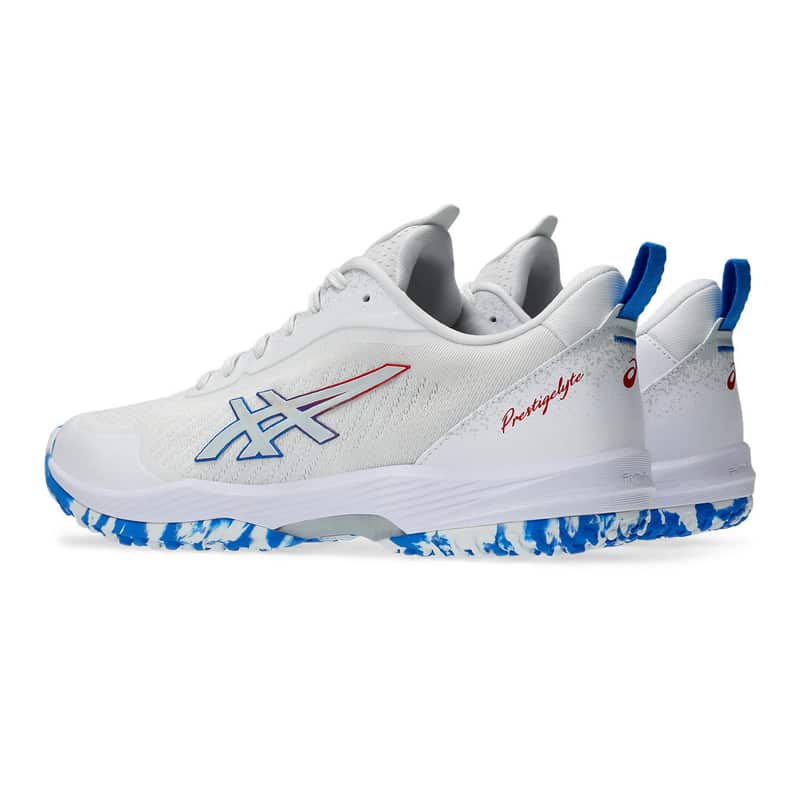 アシックス シューズ PRESTIGELYTE 5 OC WHITE/ELECTRIC BLUE 1043A022