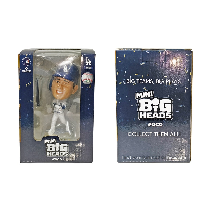 大谷翔平 ワールドシリーズチャンピオン miniビッグヘッド 4.5インチ ロサンゼルス ドジャース 2024年 優勝 メジャーリーグ公認MLBグッズ  ボブルヘッド