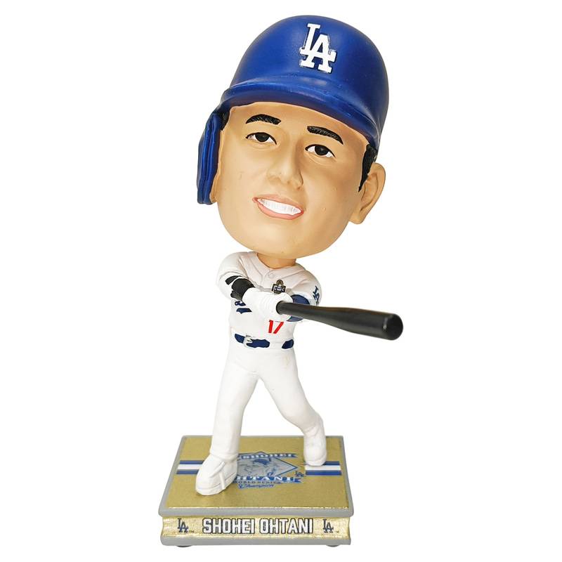 大谷翔平 ワールドシリーズチャンピオン miniビッグヘッド 4.5インチ ロサンゼルス ドジャース 2024年 優勝 メジャーリーグ公認MLBグッズ  ボブルヘッド