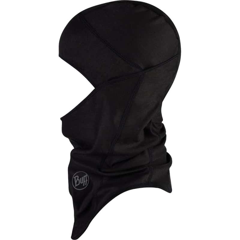 バフ ネックウォーマー THERMONET HINGED BALACLAVA　SOLID BLACK 420091 4 Way Stretch 耐風性 ポニーテール用の穴あり BUFF