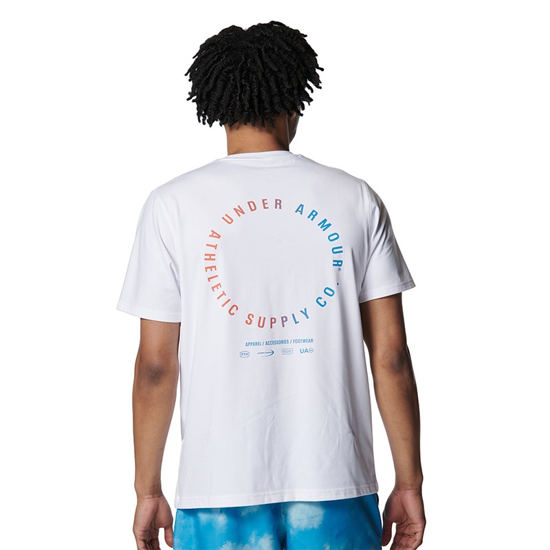 アンダーアーマー UAモチベート グラフィック ショートスリーブ Tシャツ 6001513-100 White メンズ トレーニング 