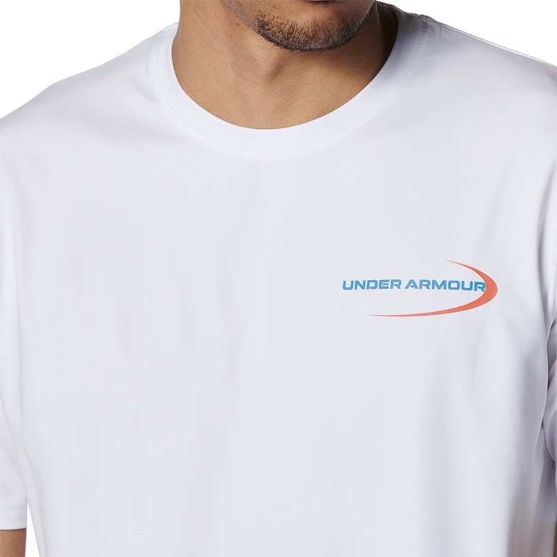 アンダーアーマー UAモチベート グラフィック ショートスリーブ Tシャツ 6001513-100 White メンズ トレーニング 