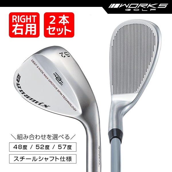 ウェッジ 2本セット ダイナミクス ハイスピンウェッジ 48度 52度 57度 スチールシャフト仕様【ワークスゴルフ】