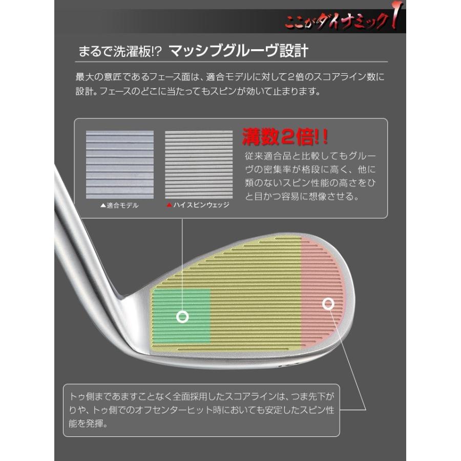 レフティ ウェッジ 2本セット ダイナミクス ハイスピンウェッジ 52度 57度 スチールシャフト仕様 左利き 左用 【ワークスゴルフ】