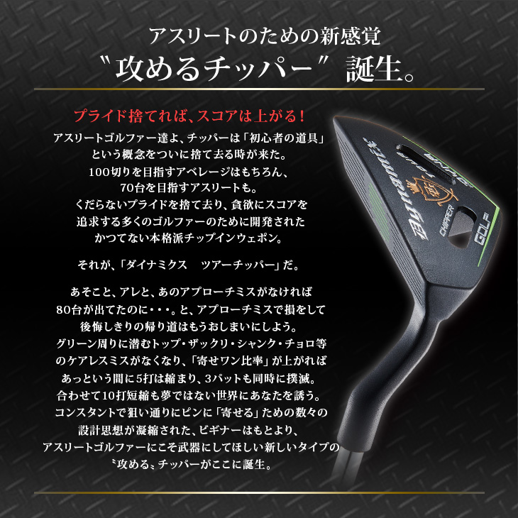 レフティ チッパー 34インチ ロフト角32度 スチールシャフト 極太グリップ ダイナゴルフ ツアーチッパー 左利き 左用 【ワークスゴルフ】