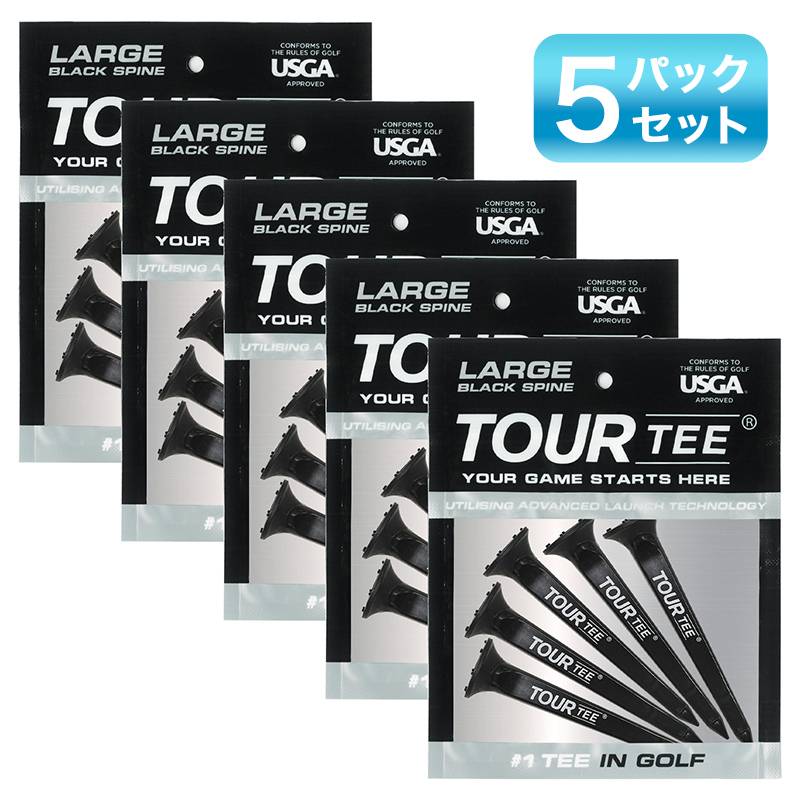 【5パックセット】LITE TOUR TEE LARGE BLACK ライト ツアーティー ラージ ブラック 80mm 使いやすい 初心者 プロ メンズ レディース ユニ USGAR&Aルール適合