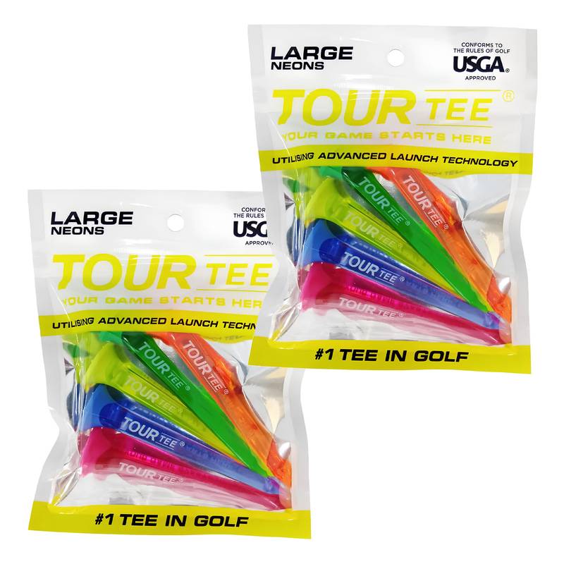 【2パックセット】LITE TOUR TEE LARGE NEONS ライト ツアーティー ラージ ネオンズ 80mm 5本入り 使いやすい 初心者 プロ メンズ レディース ユニ USGAR&Aルール適合