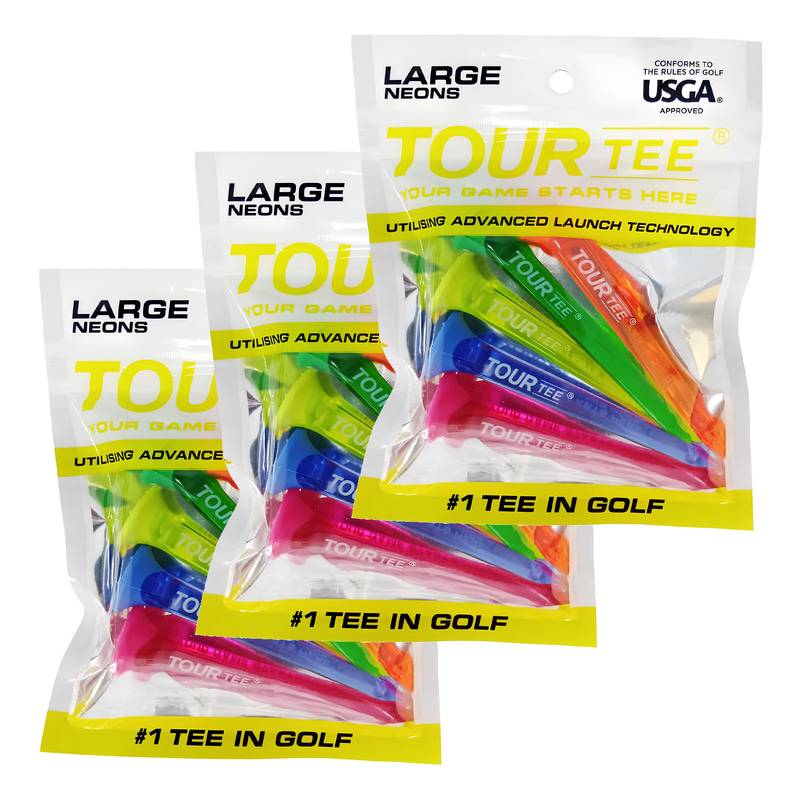 【3パックセット】LITE TOUR TEE LARGE NEONS ライト ツアーティー ラージ ネオンズ 80mm 5本入り 使いやすい 初心者 プロ メンズ レディース ユニ USGAR&Aルール適合