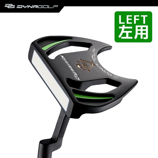 レフティ パター ダイナミクス 34インチ マレット型 黒 グリップ極太 パターカバーあり 左利き 左用 【ダイナゴルフ】