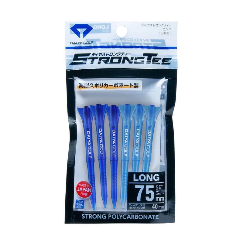 ダイヤゴルフ ストロングティー ロング 6本入 TE-4001A DAIYA GOLF STRONG 全長75mm ネイビー＆ブルー（A） ティーアップ高40mm