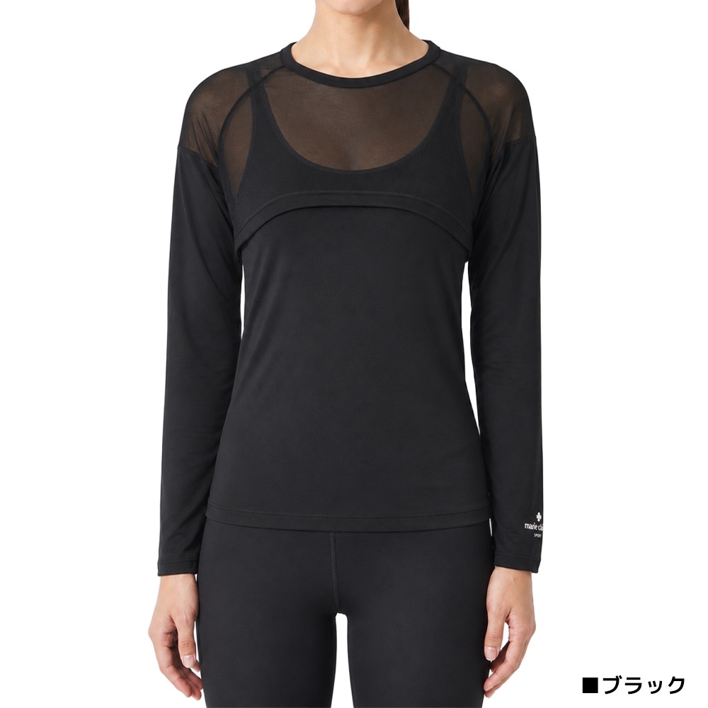 マリ・クレール スポーツインナー メッシュシャツ ボレロインナー 714985 marie claire 接触冷感 吸汗速乾 UVカット レイヤード 軽量スムース素材 ゴルフ