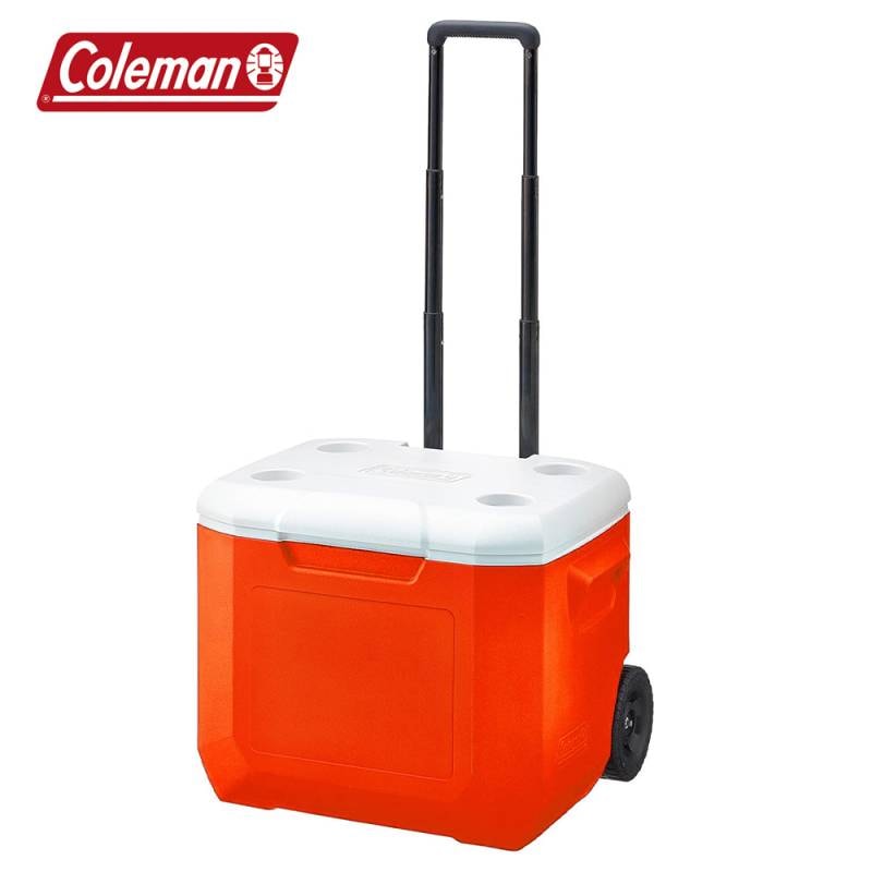 コールマン クーラーボックス COLEMAN PREMIUM COOLER 60QT ORANGE Wheeled ホイール付 プレミアム クーラー 希少カラー オレンジ 日本未発売モデル [2189973]