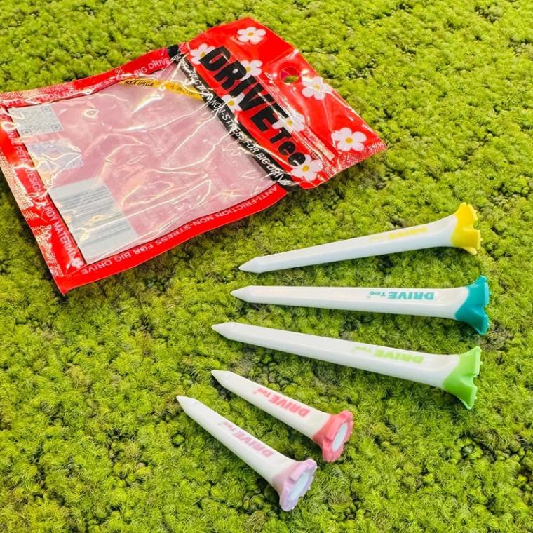 【4パックセット】DRIVE TEE MIX ドライブティー ミックス 5本入り ゴルフ ティー R&A USGA ルール適合 花びら型 低摩擦 飛距離アップ 高耐久 コンペ