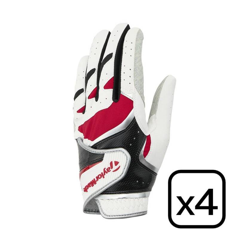 テーラーメイド ゴルフグローブ インタークロス 7.0 TL931 ホワイト×レッド 4枚セット 日本正規品 メンズ グローブ TaylorMade Golf