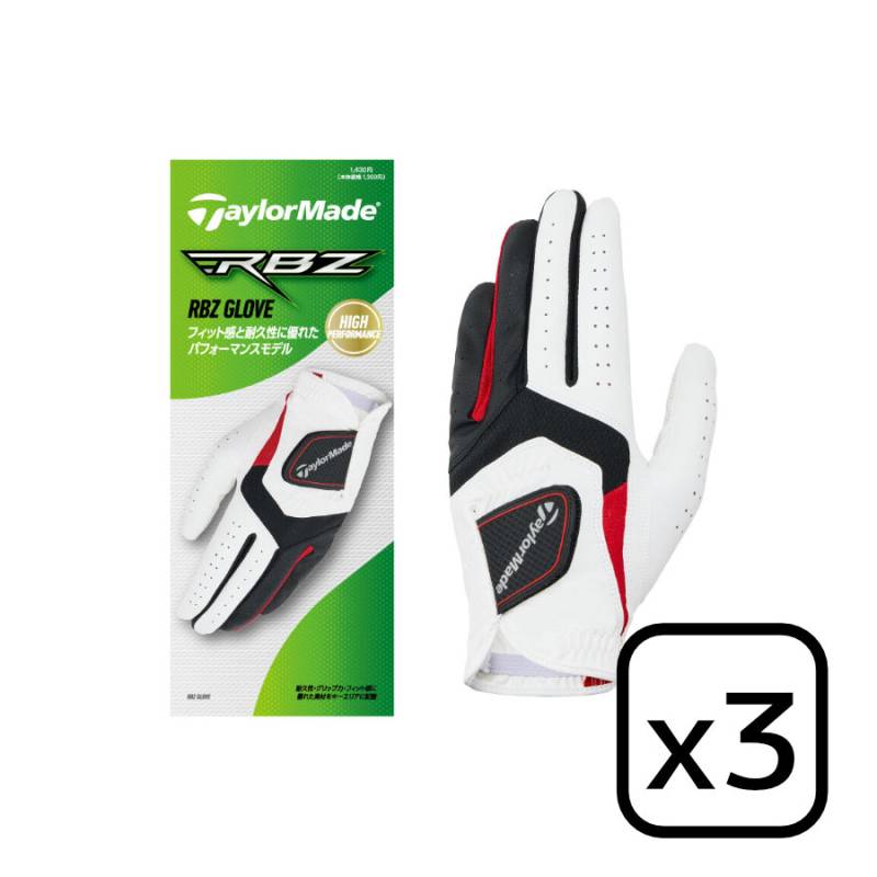 テーラーメイド ゴルフグローブ RBZ グローブ UN803 ホワイト 3枚セット 日本正規品 メンズ グローブ TaylorMade Golf