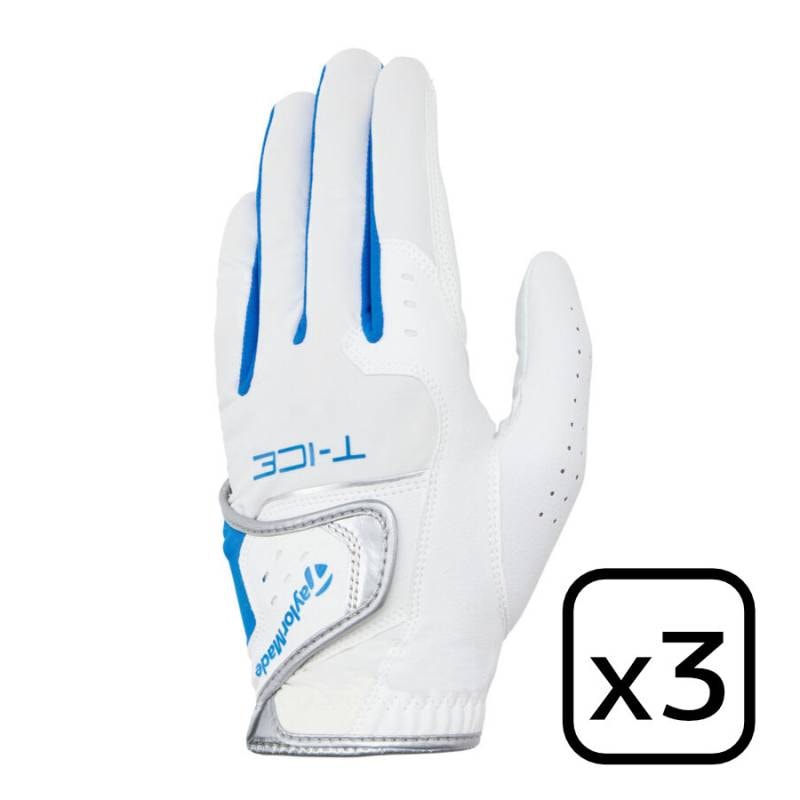 テーラーメイド ゴルフグローブ T-ICE 3.0 グローブ UN804 ホワイト/ブルー 3枚セット 日本正規品 メンズ グローブ TaylorMade Golf