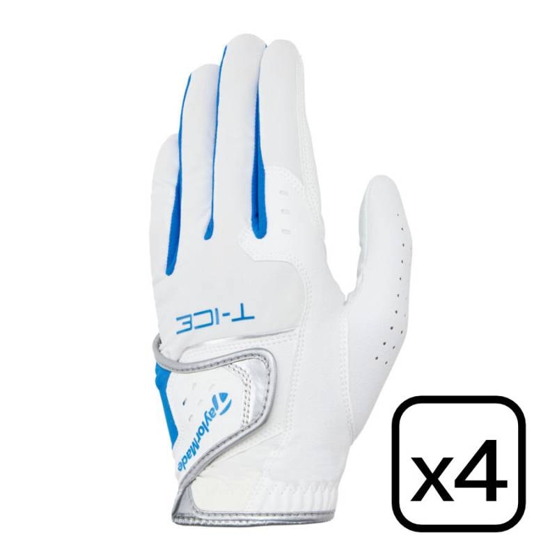 テーラーメイド ゴルフグローブ T-ICE 3.0 グローブ UN804 ホワイト/ブルー 4枚セット 日本正規品 メンズ グローブ TaylorMade Golf