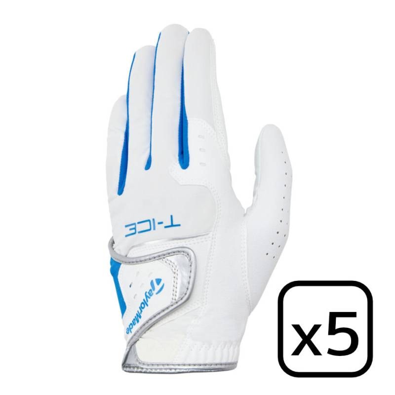 テーラーメイド ゴルフグローブ T-ICE 3.0 グローブ UN804 ホワイト/ブルー 5枚セット 日本正規品 メンズ グローブ TaylorMade Golf