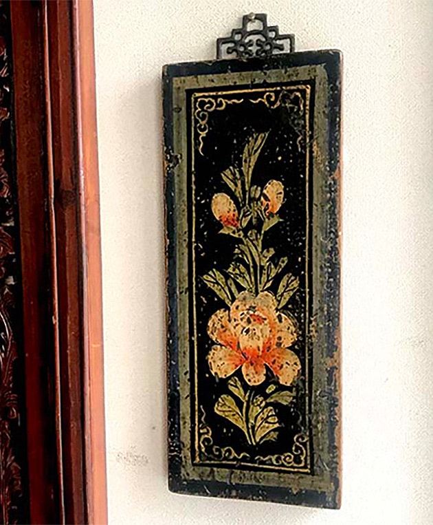 ハンドペインティング壁飾り ＊ブルーフラワー | シノワズリ