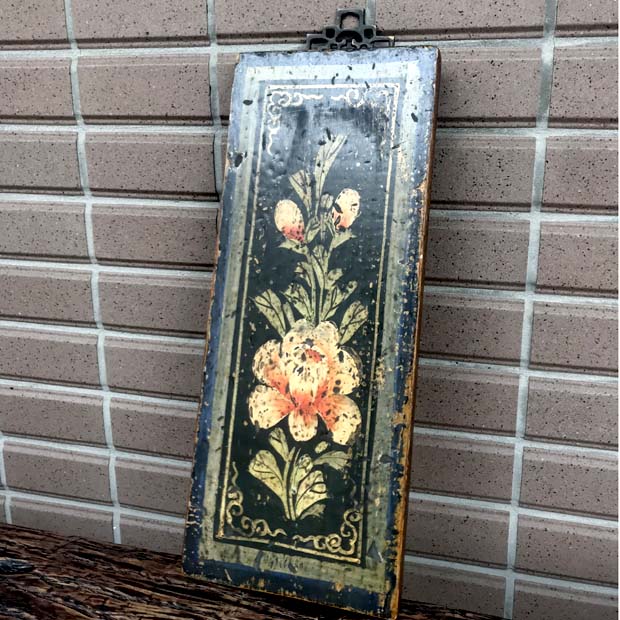 ハンドペインティング壁飾り ＊ブルーフラワー | シノワズリ