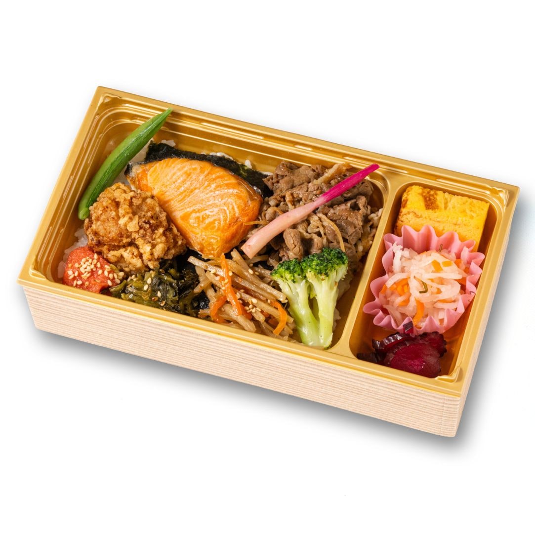 博多バリよかのりべん（銀鮭と牛すき焼き）