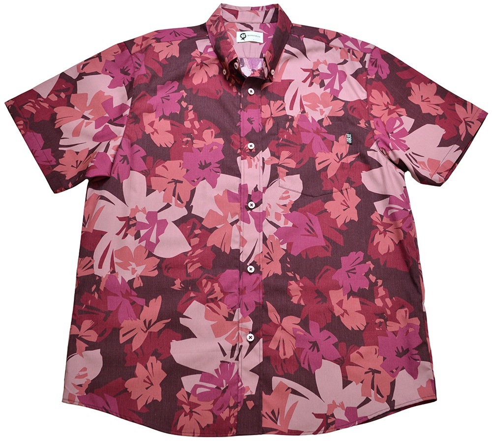 メンズ カッティングフラワー ボタンダウン(レギュラーフィット) | (MANGOPLUS マンゴプラス メンズ かりゆしウェア アロハシャツ)