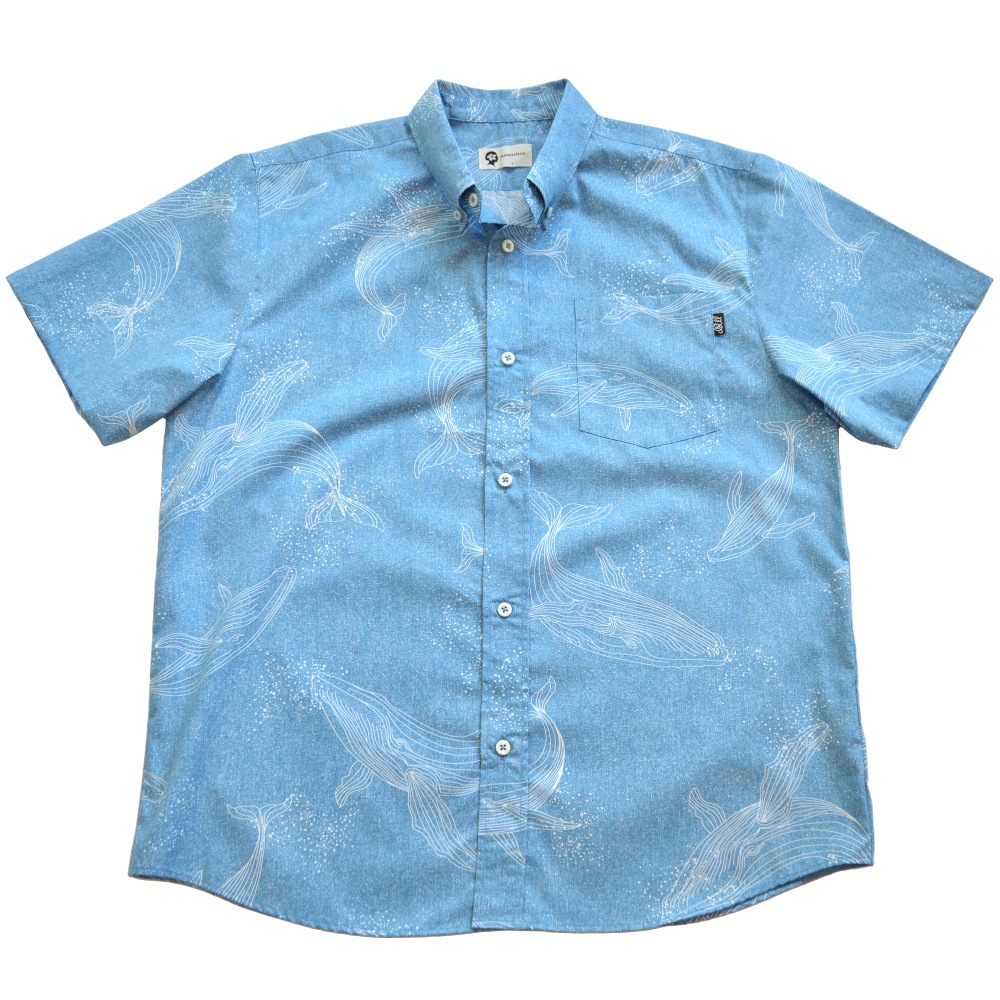 【2026年新作】かりゆしウェア かりゆし メンズ KUJIRA クジラ 鯨 ボタンダウン レギュラーフィット MANGOPLUS マンゴプラス メンズ アロハシャツ 結婚式 ウェディング 結婚 プレゼント ギフト