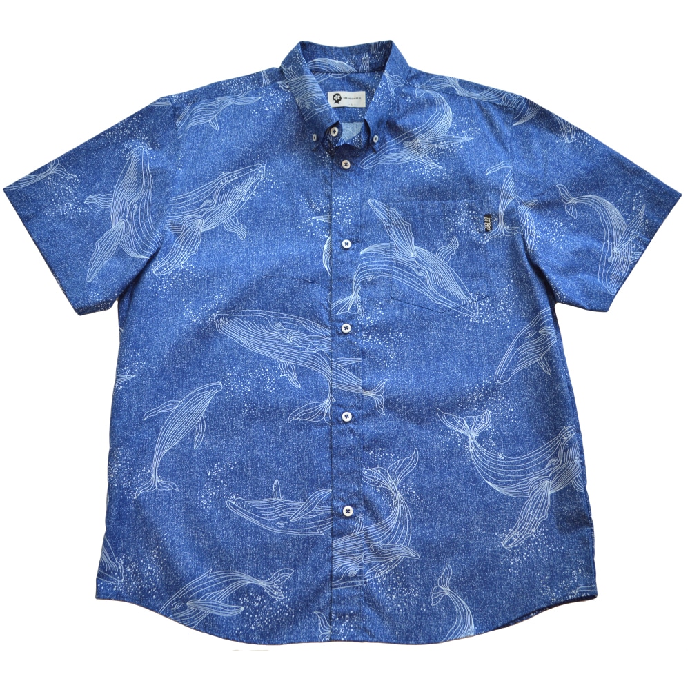 2026年新作】かりゆしウェア かりゆし メンズ KUJIRA クジラ 鯨 ボタン