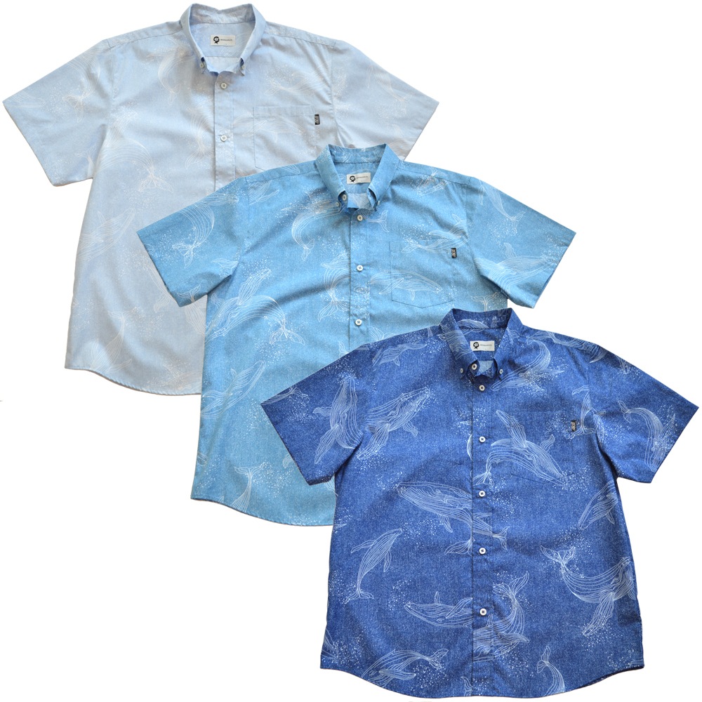 2026年新作】かりゆしウェア かりゆし メンズ KUJIRA クジラ 鯨 ボタン