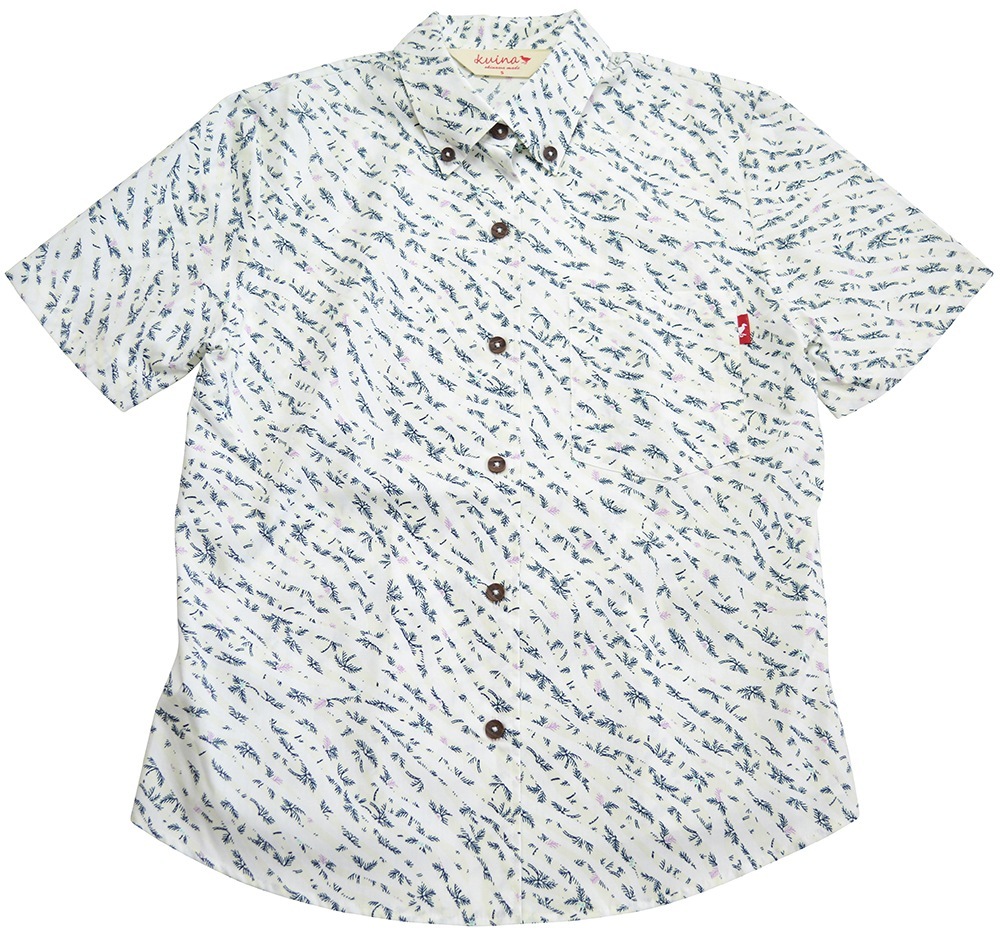 かりゆしウェア かりゆし レディース スポットパーム ボタンダウン レディース マンゴプラス MANGOPLUS アロハシャツ 結婚式 ウェディング 結婚 プレゼント ギフト