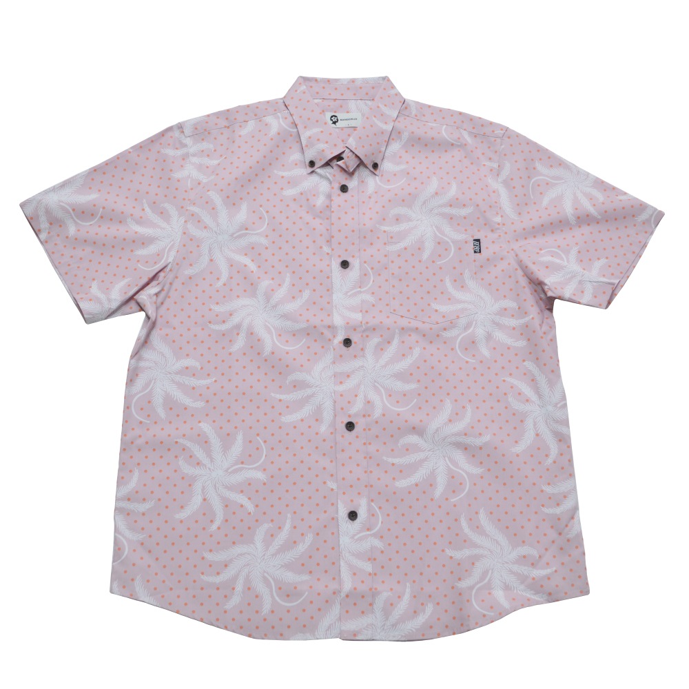 【2026年新作】かりゆしウェア かりゆし メンズ フェーカジ椰子 ボタンダウン レギュラーフィット MANGOPLUS マンゴプラス メンズ アロハシャツ 結婚式 ウェディング 結婚 プレゼント ギフト