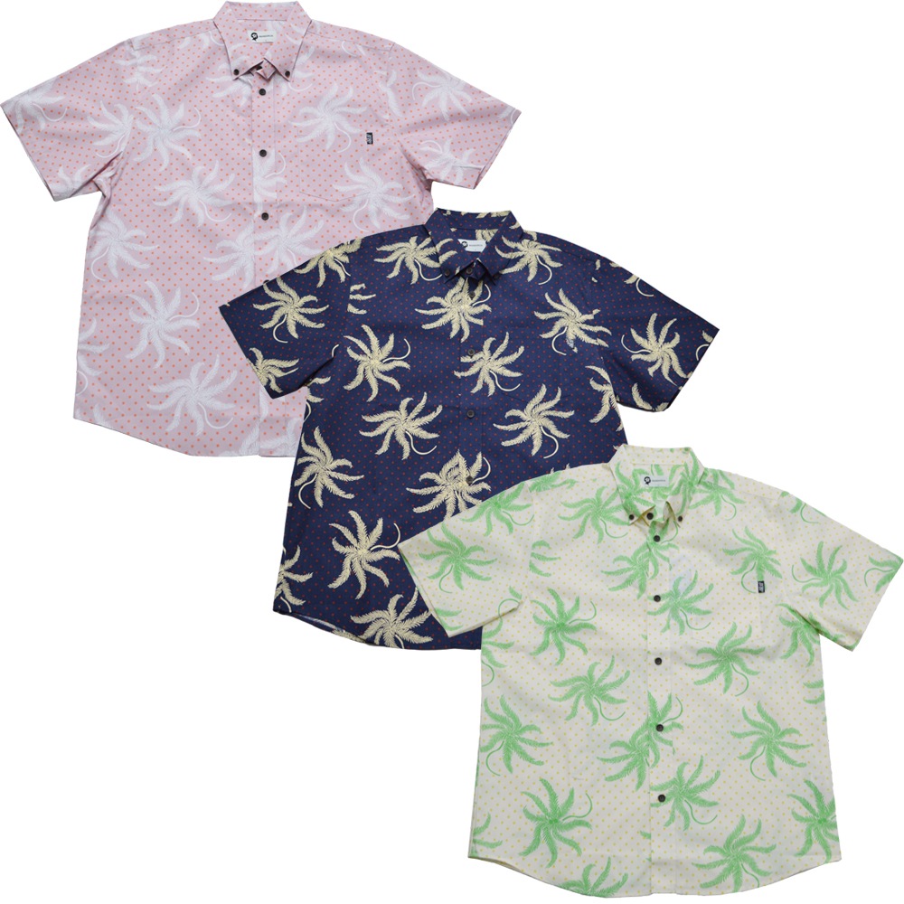 2026年新作】かりゆしウェア かりゆし メンズ フェーカジ椰子 ボタン