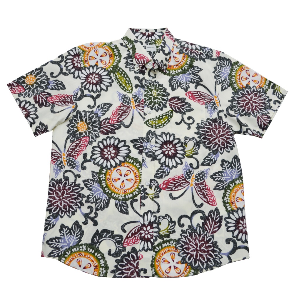 【2026年新作】かりゆしウェア かりゆし メンズ ゴーヤビンガタ 紅型 ボタンダウン レギュラーフィット MANGOPLUS マンゴプラス メンズ アロハシャツ 結婚式 ウェディング 結婚 プレゼント ギフト