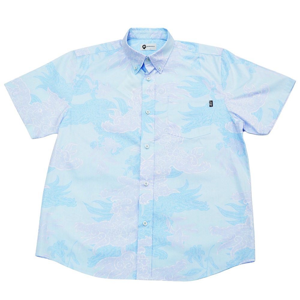 2026年新作】かりゆしウェア かりゆし メンズ 先染め風シーサー ボタン