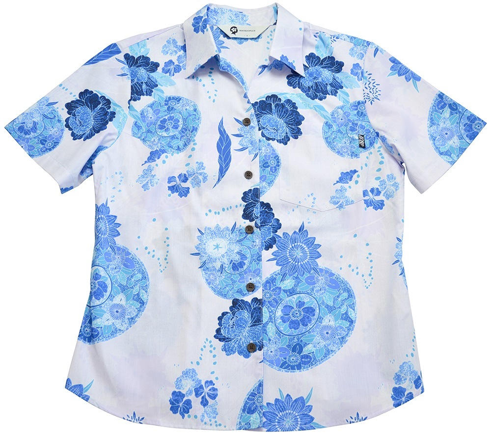 レディース オリエンタルブーケ スキッパー | ( レディース かりゆしウェア マンゴプラス MANGOPLUS アロハシャツ)
