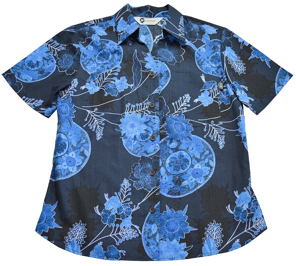 レディース オリエンタルブーケ スキッパー | ( レディース かりゆしウェア マンゴプラス MANGOPLUS アロハシャツ)