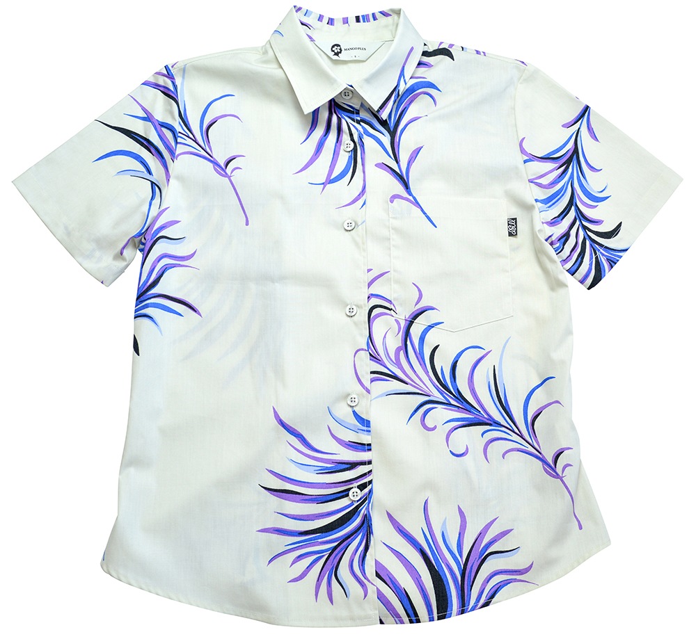 かりゆしウェア かりゆし レディース フォースリーフ レギュラーカラー レディース マンゴプラス MANGOPLUS アロハシャツ 結婚式 ウェディング 結婚 プレゼント ギフト