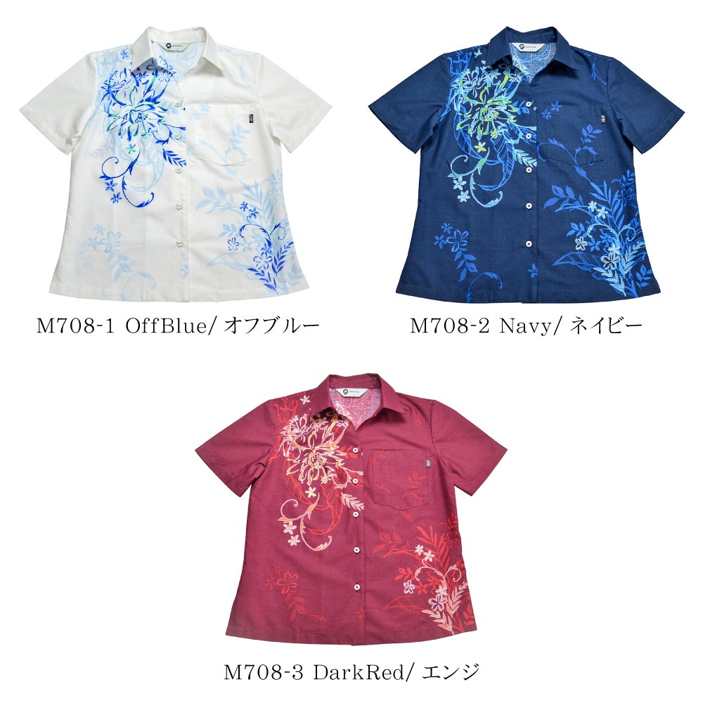 かりゆしウェア かりゆし レディース 月下美人パネル スキッパー レディース マンゴプラス MANGOPLUS アロハシャツ 結婚式 ウェディング 結婚 プレゼント ギフト