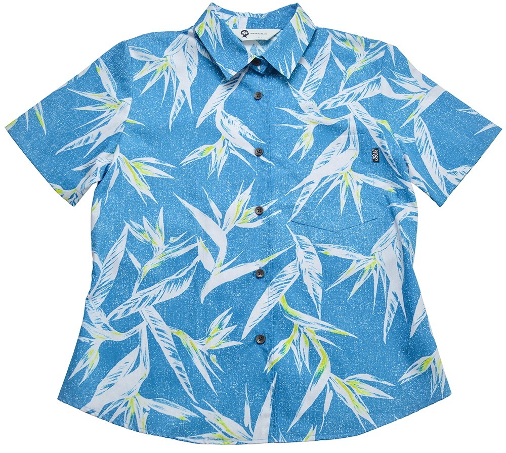 レディース 極楽鳥花 レギュラーカラー | ( レディース かりゆしウェア マンゴプラス MANGOPLUS アロハシャツ)