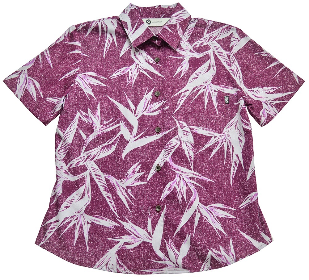 レディース 極楽鳥花 レギュラーカラー | ( レディース かりゆしウェア マンゴプラス MANGOPLUS アロハシャツ)