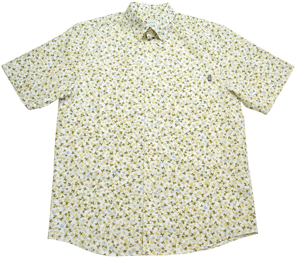 メンズ ストレリチア小柄 ボタンダウン(ビジネスフィット) | (MANGOPLUS マンゴプラス メンズ かりゆしウェア アロハシャツ)