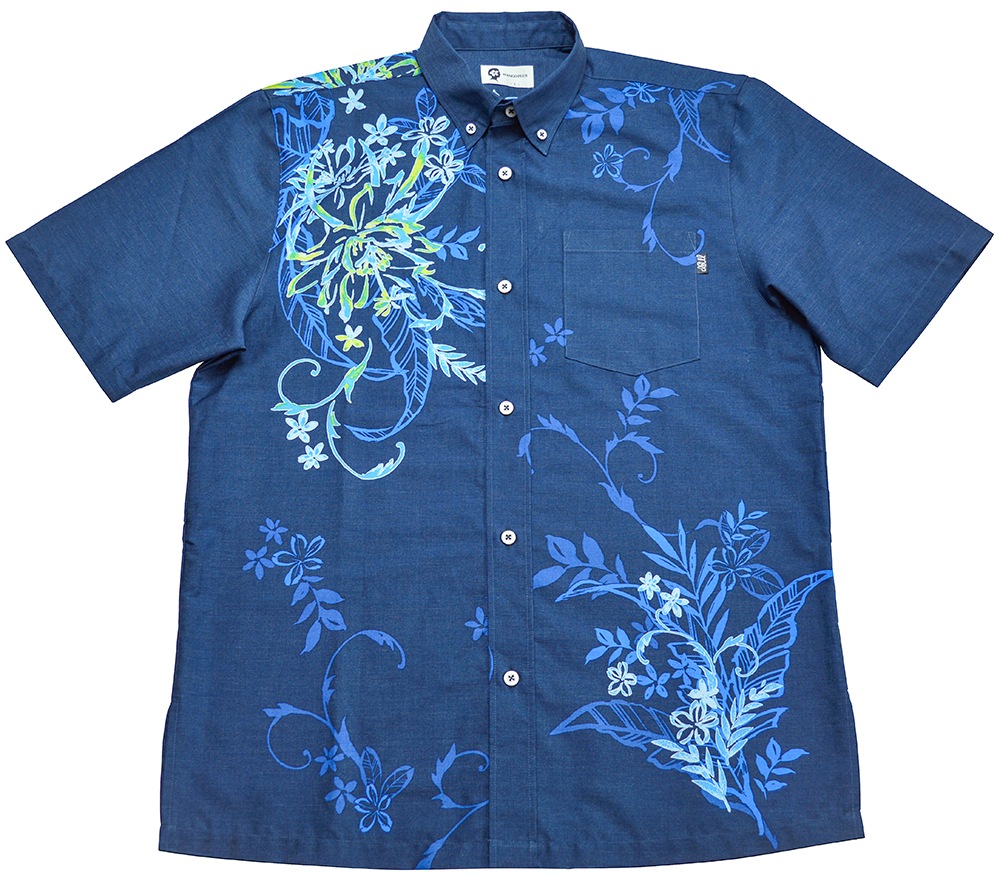 かりゆしウェア かりゆし メンズ 月下美人パネル ボタンダウン ビジネスフィット MANGOPLUS マンゴプラス メンズ アロハシャツ 結婚式 ウェディング 結婚 プレゼント ギフト