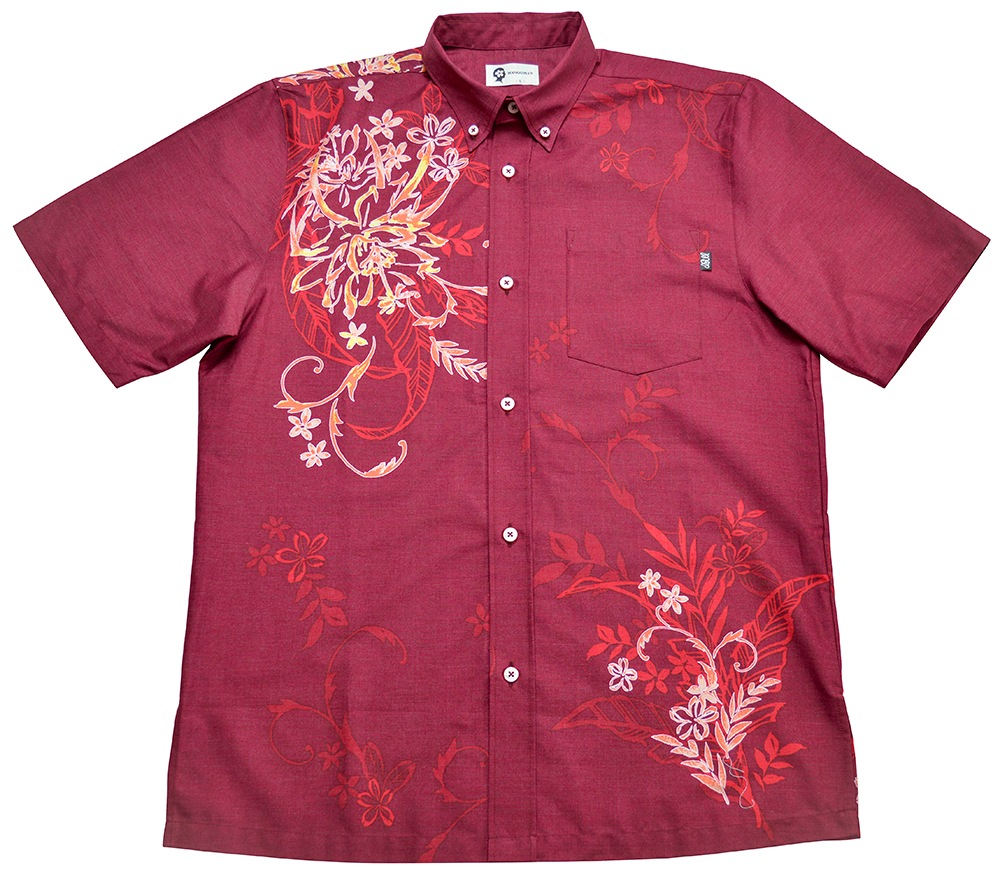 かりゆしウェア かりゆし メンズ 月下美人パネル ボタンダウン ビジネスフィット MANGOPLUS マンゴプラス メンズ アロハシャツ 結婚式 ウェディング 結婚 プレゼント ギフト