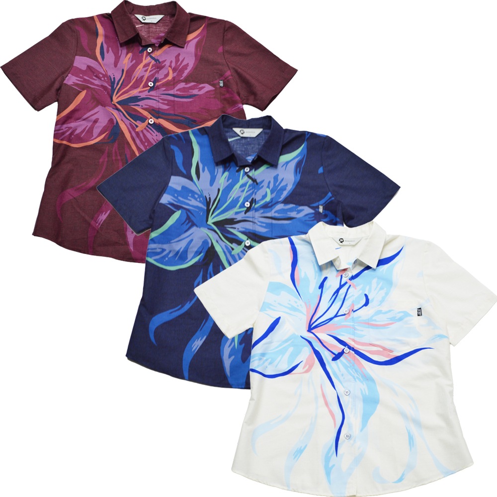 【2026年新作】かりゆしウェア かりゆし レディース 大百合パネル レギュラーカラー MANGOPLUS マンゴプラス レディース アロハシャツ 結婚式 ウェディング 結婚 プレゼント ギフト