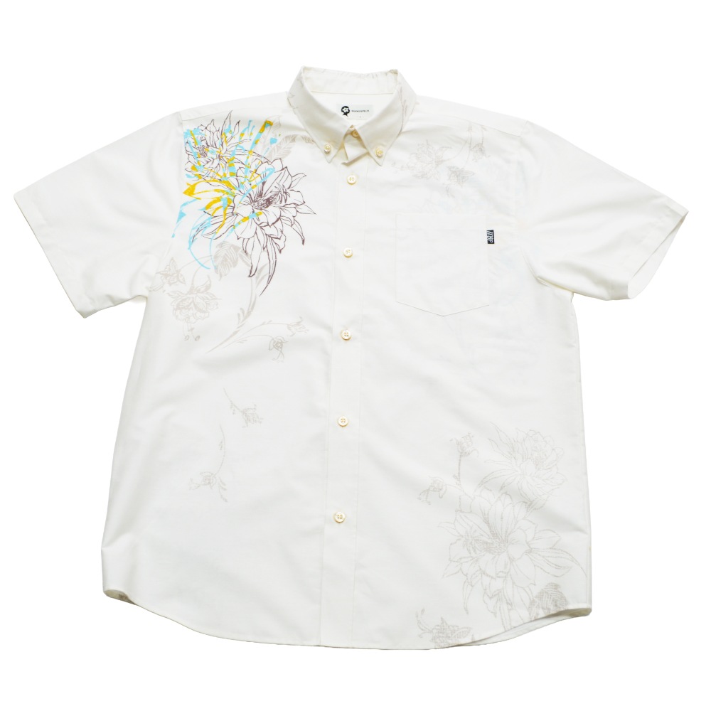 【2026年新作】かりゆしウェア かりゆし メンズ 夜香花パネル ボタンダウン レギュラーフィット MANGOPLUS マンゴプラス メンズ アロハシャツ 結婚式 ウェディング 結婚 プレゼント ギフト