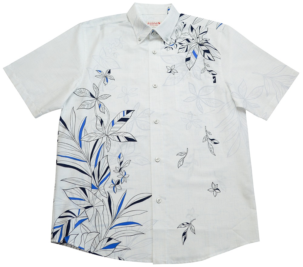 かりゆしウェア かりゆし メンズ リーフクライミング ボタンダウン ビジネスフィット メンズ KUINA クイナ かりゆし アロハシャツ 結婚式 ウェディング 結婚 プレゼント ギフト