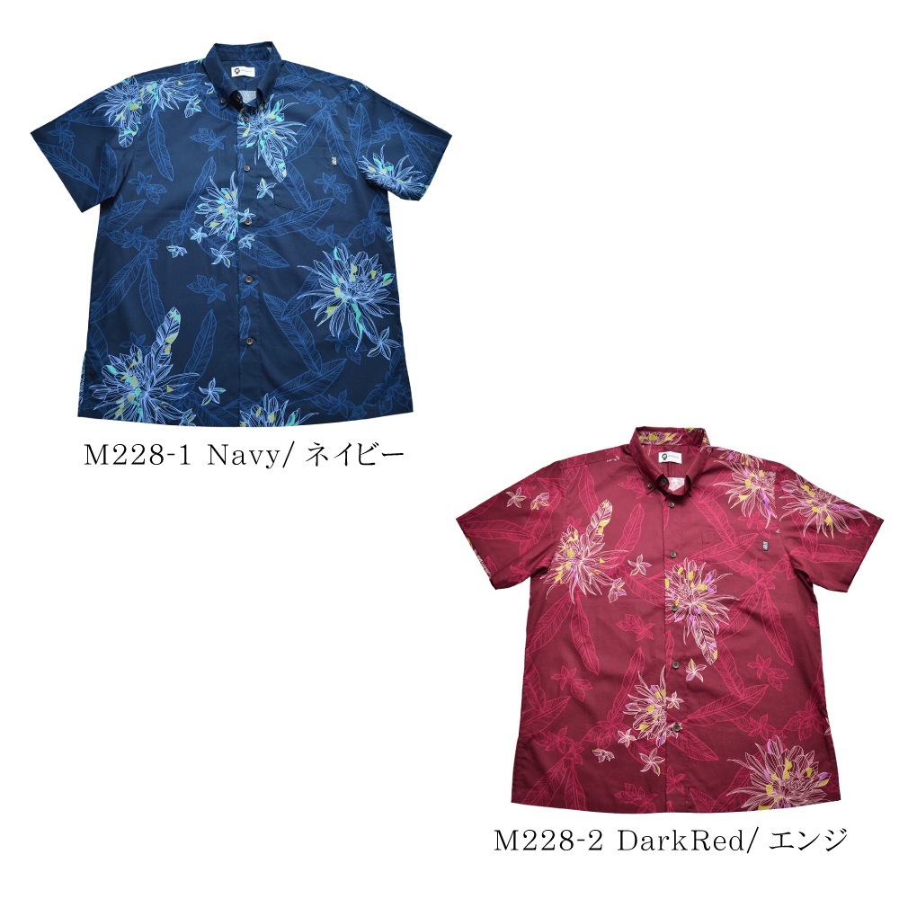 メンズ 線画月下美人 ボタンダウン（レギュラーフィット